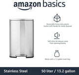 Smudge Resistant Rectangular Trash Can With Soft-Close Foot Pedal