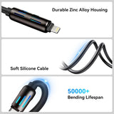 4in1 USB Cable USBA/C- C/Lightning 1meter
