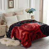 JYK Silky Soft Plush Warm Blanket - Rose/Black