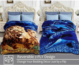 JYK Silky Soft Plush Warm Blanket - Dolphin/Lion