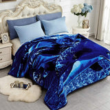 JYK Silky Soft Plush Warm Blanket - Dolphin/Lion