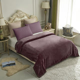 JYK Silky Soft Plush Warm Blanket - Solid - Brown