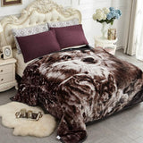 JYK Silky Soft Plush Warm Blanket - Dark Wolf/Wolf