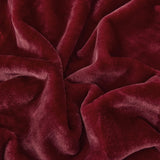 JYK Silky Soft Plush Warm Blanket - Solid - Burgundy