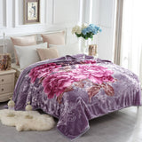 JYK Silky Soft Plush Warm Blanket - Peony