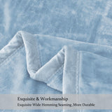 JYK Silky Soft Plush Warm Blanket - Solid-light Blue