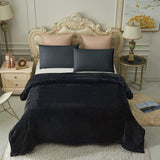 JYK Silky Soft Plush Warm Blanket - Solid - Black