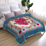 JYK Silky Soft Plush Warm Blanket - Purple Peony/ Red Peony