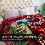 JYK Silky Soft Plush Warm Blanket - 1 Ply-peacock