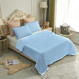 JYK Silky Soft Plush Warm Blanket - Solid-light Blue