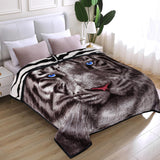 JYK Silky Soft Plush Warm Blanket - White Face Tiger