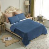 JYK Silky Soft Plush Warm Blanket - Solid-navy-new