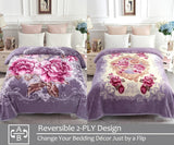 JYK Silky Soft Plush Warm Blanket - Peony