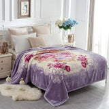 JYK Silky Soft Plush Warm Blanket - Peony