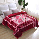 JYK Silky Soft Plush Warm Blanket - Rose/Burgundy