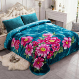 JYK Silky Soft Plush Warm Blanket - 1 Ply-teal Rose