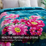 JYK Silky Soft Plush Warm Blanket - 1 Ply-teal Rose